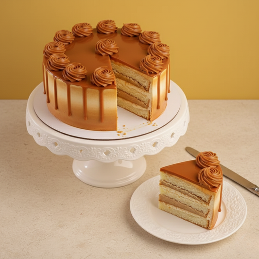 Swirly Butterscotch Drip Cake