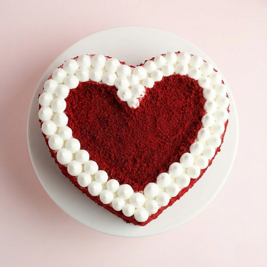 Heart Shape Red Velvet Crumb Cake