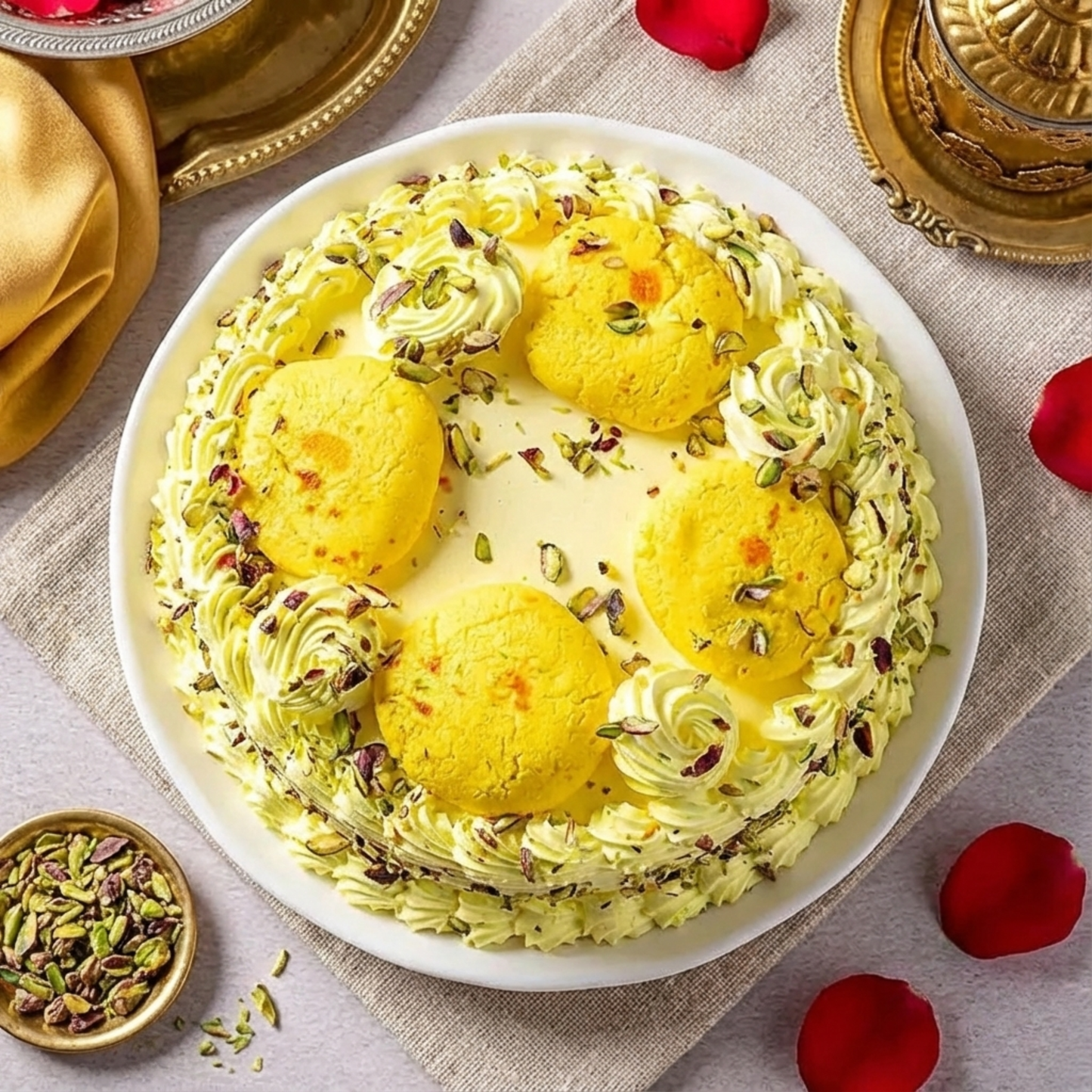 Butterscotch Cake With Rasmalai