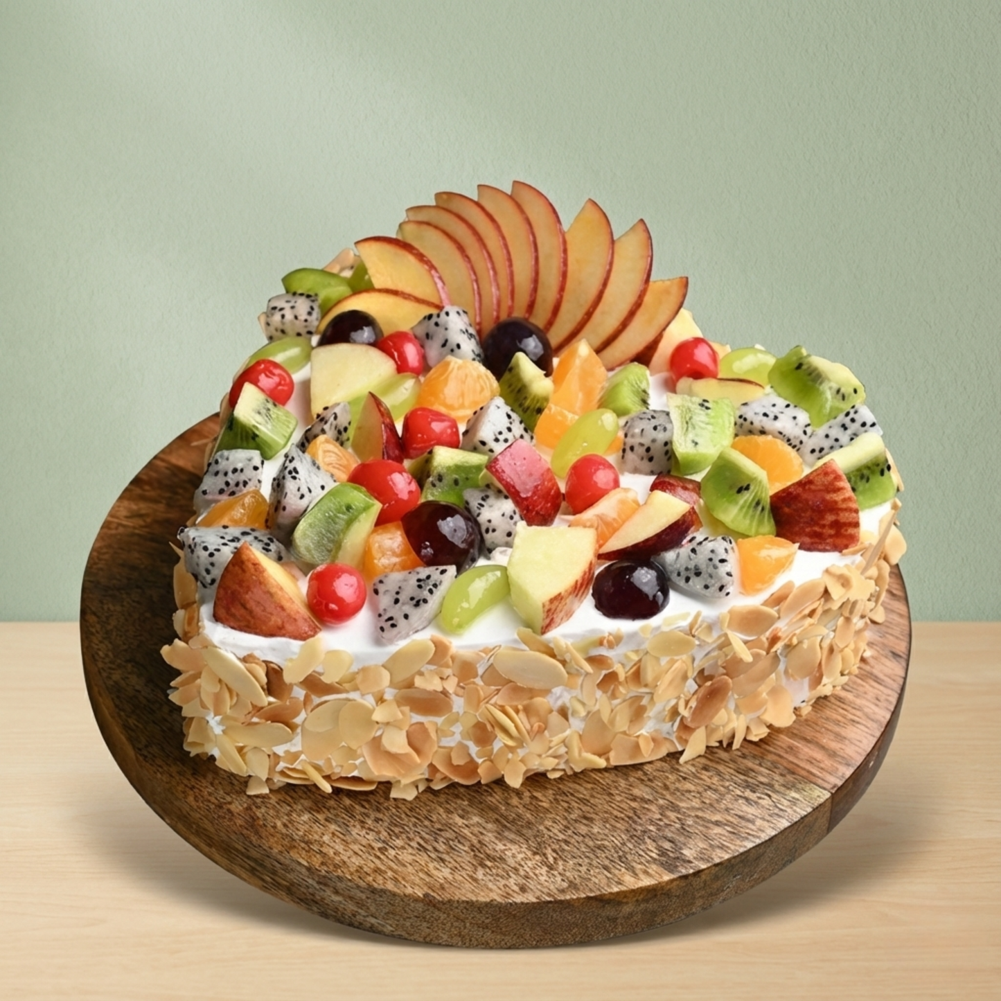 Heart Shape Fruits & Nuts Cake