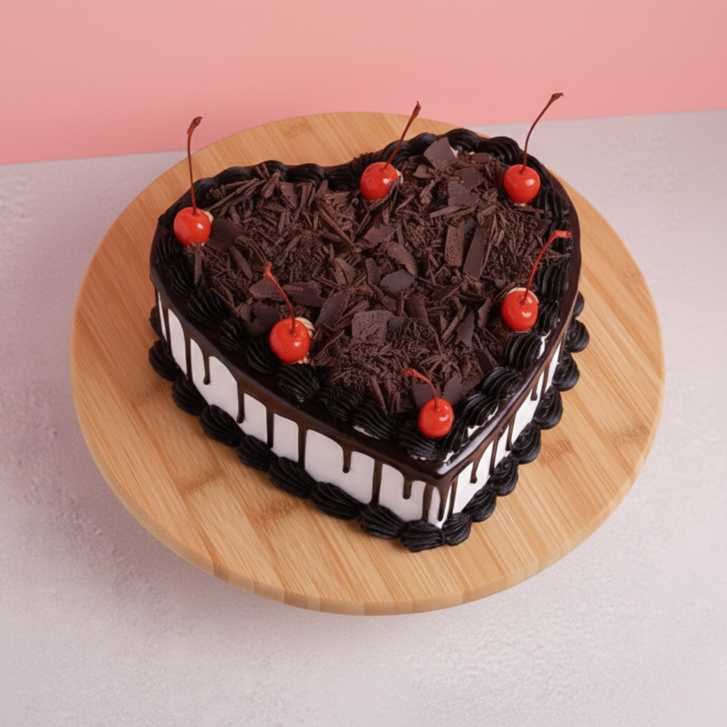 Heart Shape Chocolate Vanilla Cream Cake