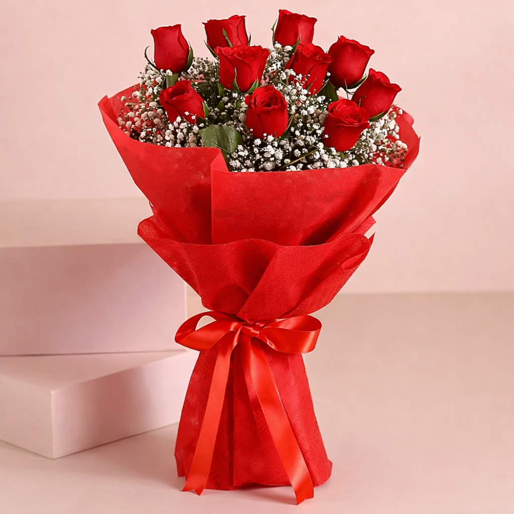 Timeless Love Red Color Roses Bouquets