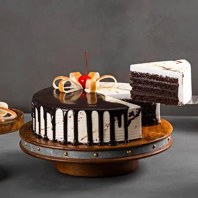 Chocolate Vanilla Half & Half Cake