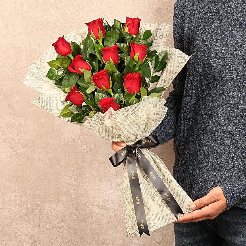 Elegant Vibe Red Roses Bouquet
