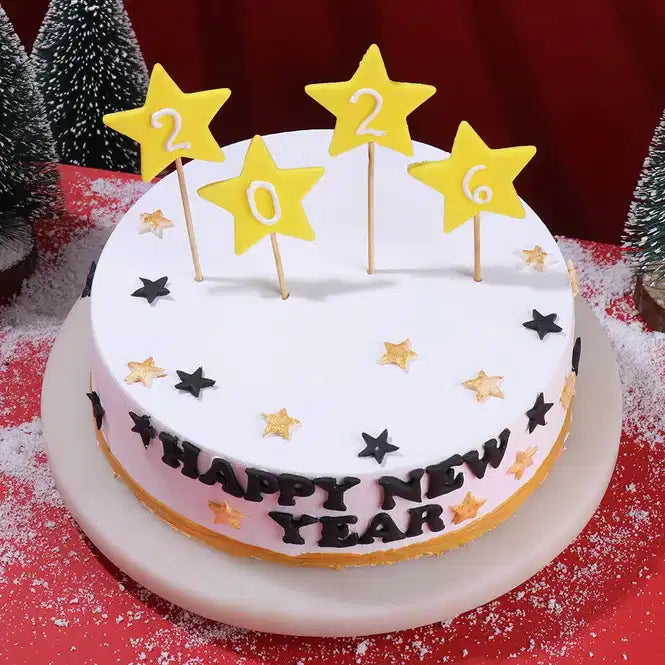 Golden Stars New Year Cake