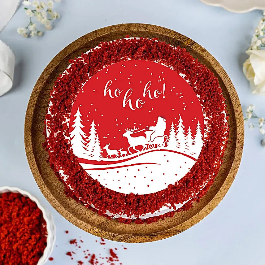 Xmas Ho Ho Holiday Photo Cake