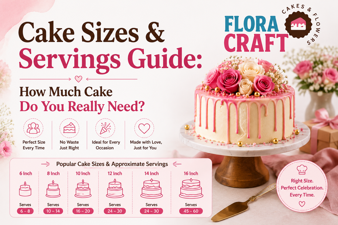 Cake Sizes & Servings Guide for Jaipur people