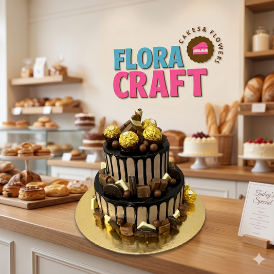 Indulge in Perfection: The Art of Our Signature Two-Tier Chocolate Drip Cake