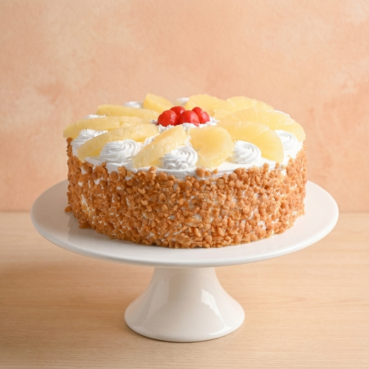 Pineapple Fruit Vanilla Caramel Crunch Cake