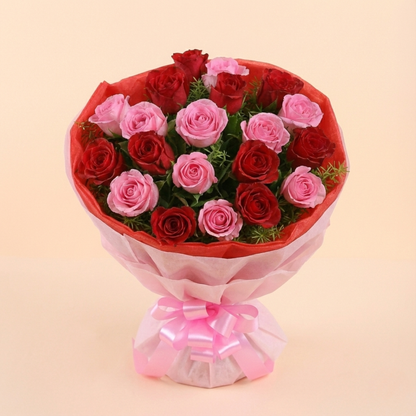 Red And Pink Roses Bouquet