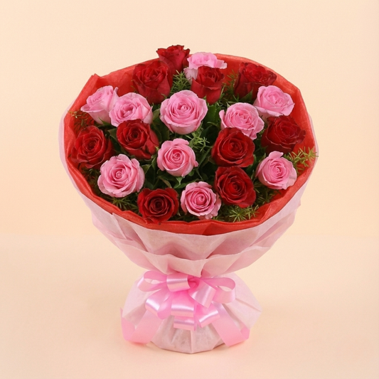 Red And Pink Roses Bouquet