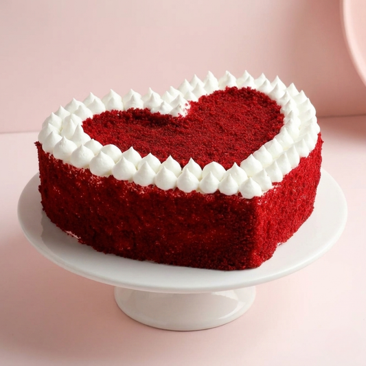 Heart Shape Red Velvet Crumb Cake