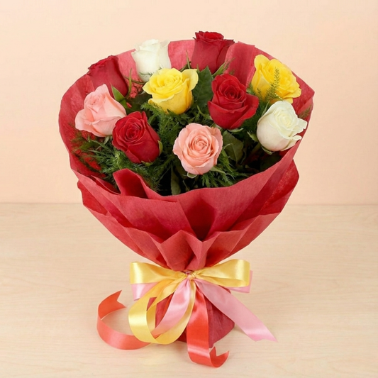 Special 12 Mixed Roses Bouquet