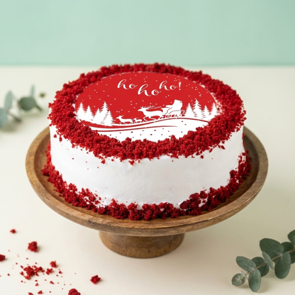 Xmas Ho Ho Holiday Photo Cake