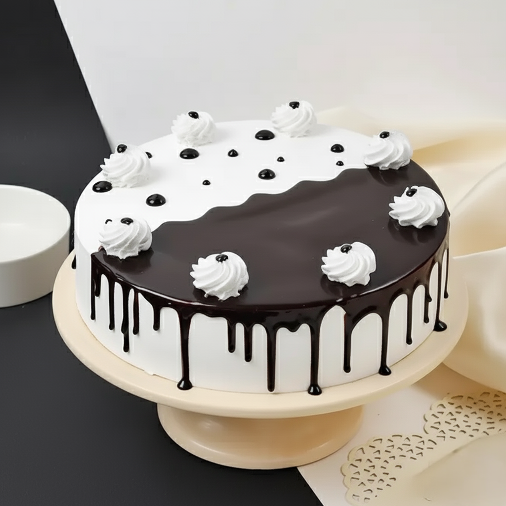 Elegant Monochrome Delight Cake