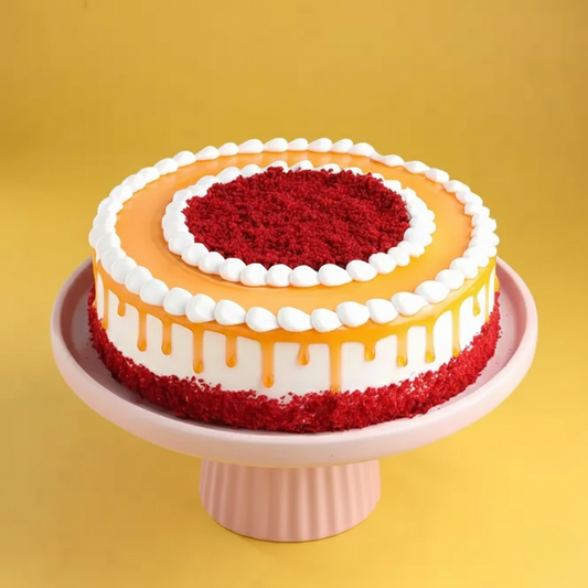 Red Velvet Coffee Drip Cream Cake