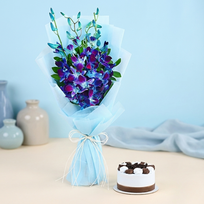 Azure Symphony Bouquet & Bento Cake