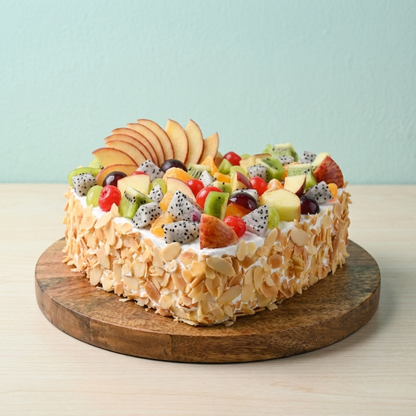 Heart Shape Fruits & Nuts Cake