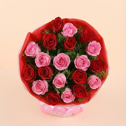 Red And Pink Roses Bouquet