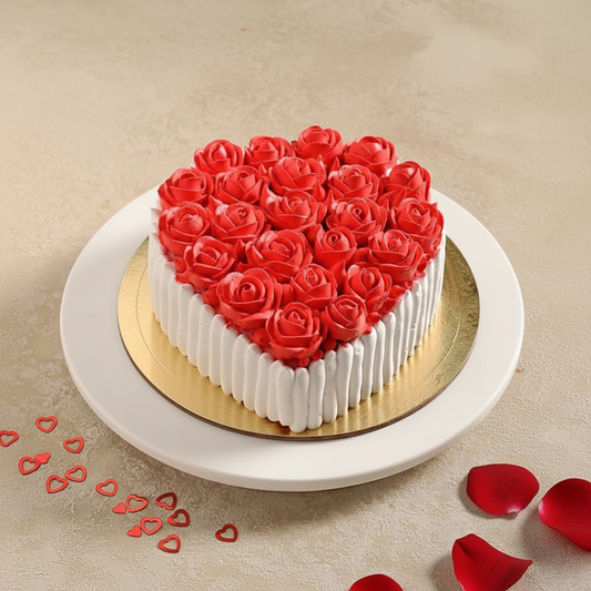 Pretty Roses Black Forest Cake- Eggless Half Kg