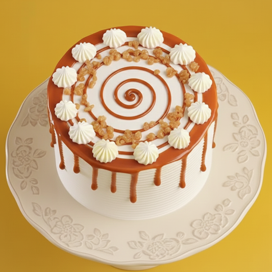 Caramel Swirl Butterscotch Drip Cake