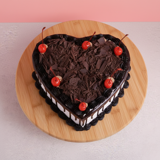 Heart Shape Chocolate Vanilla Cream Cake