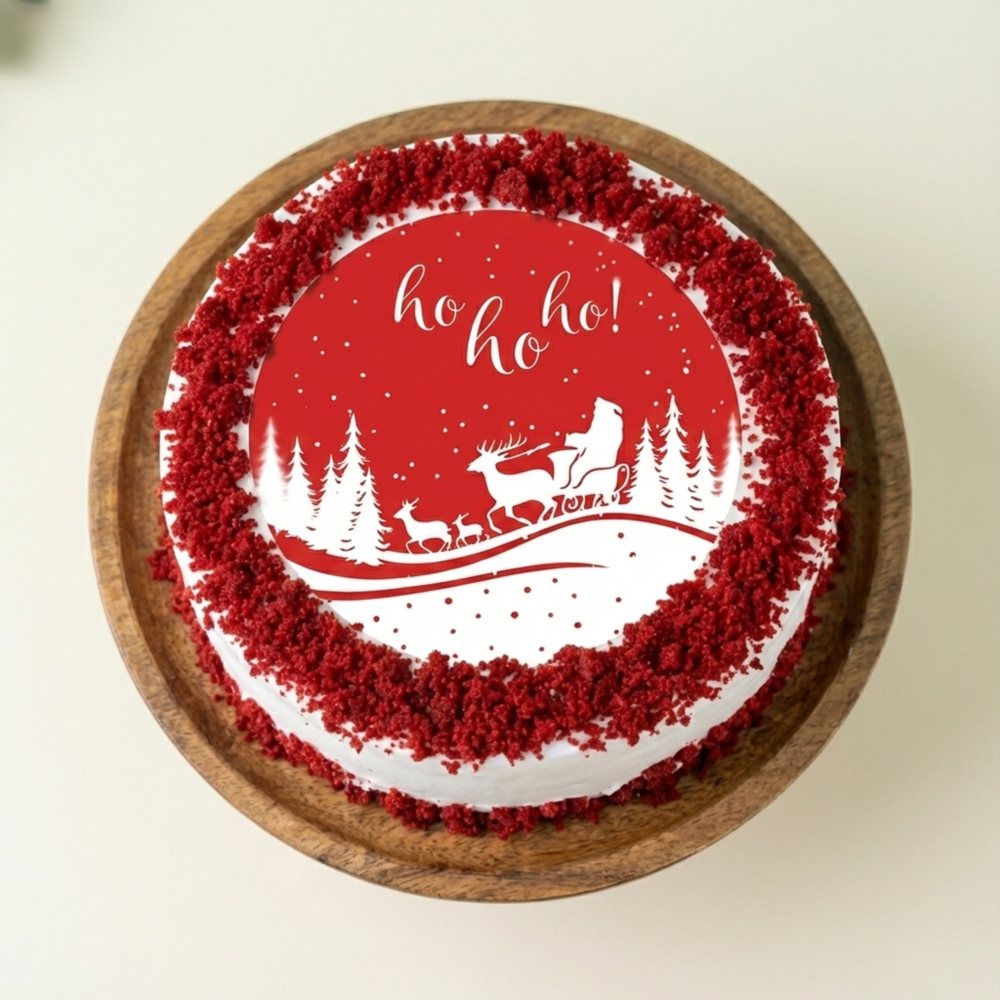 Xmas Ho Ho Holiday Photo Cake