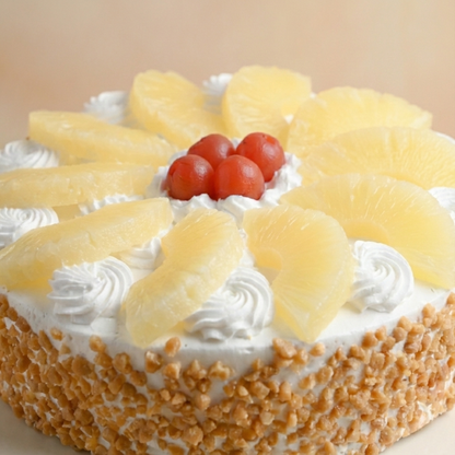 Pineapple Fruit Vanilla Caramel Crunch Cake