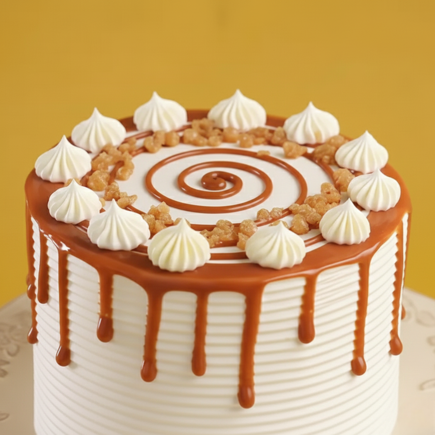 Caramel Swirl Butterscotch Drip Cake