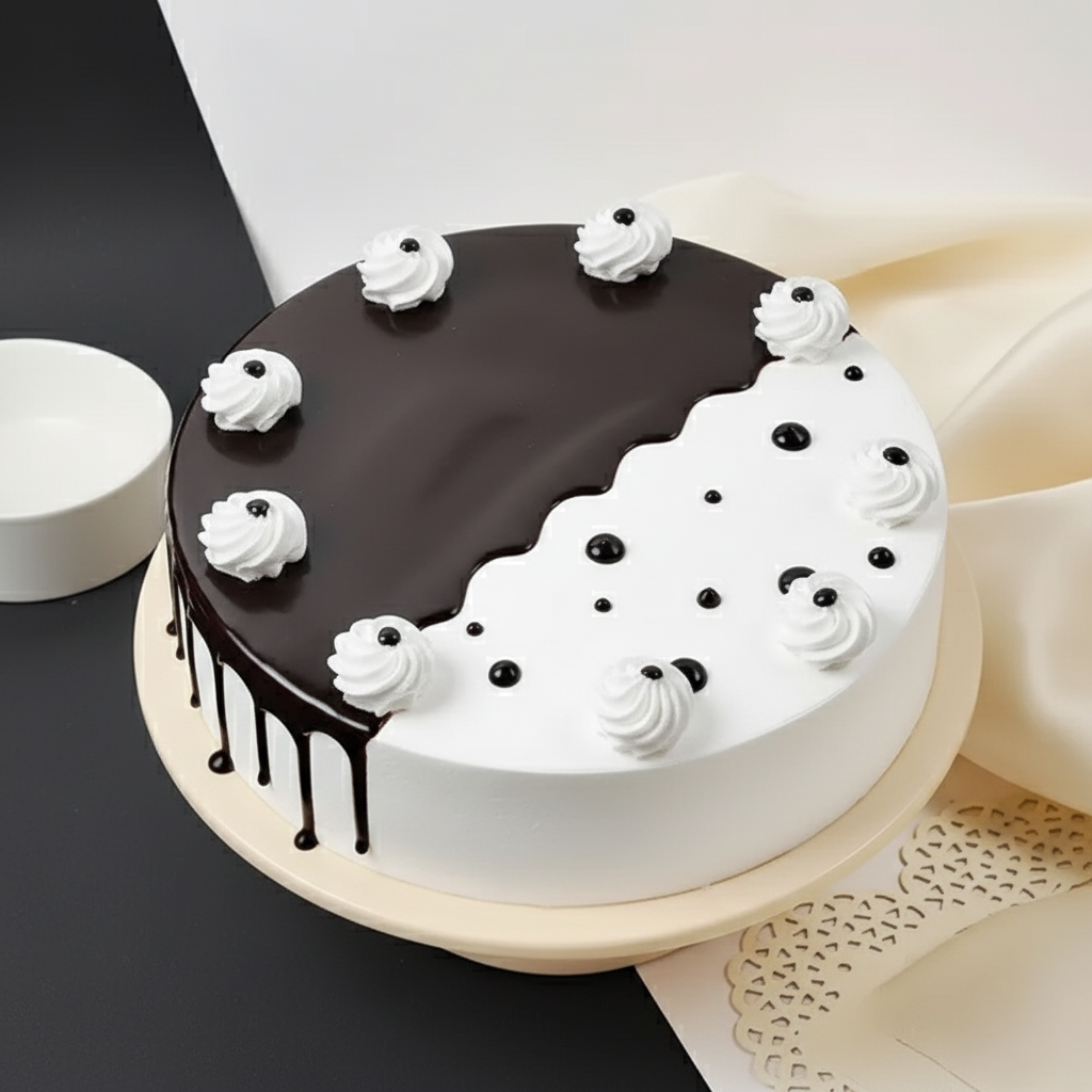 Elegant Monochrome Delight Cake