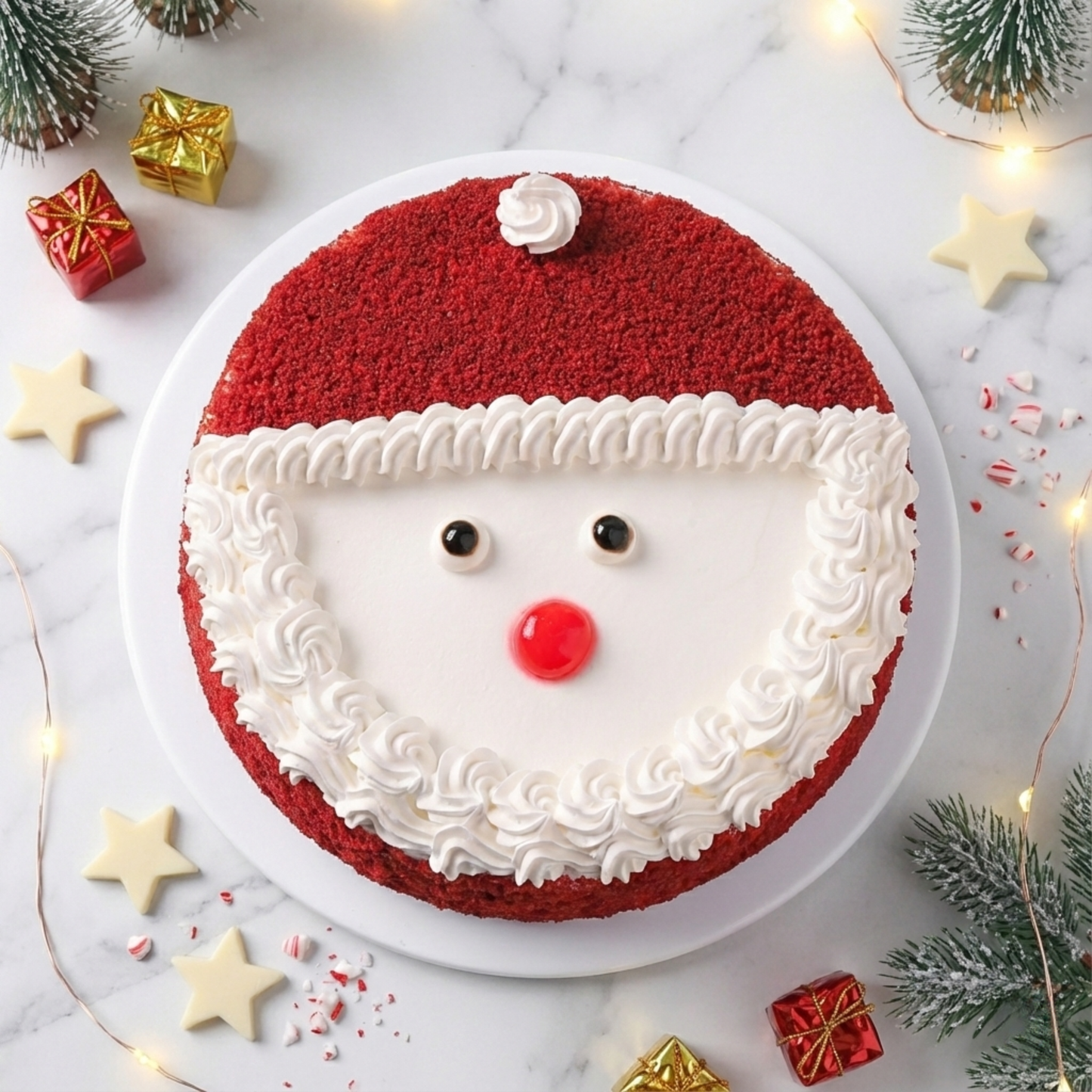 Santa Sweet Surprise Red Velvet Cake