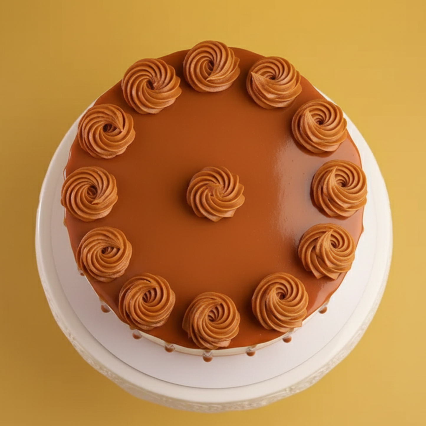 Swirly Butterscotch Drip Cake