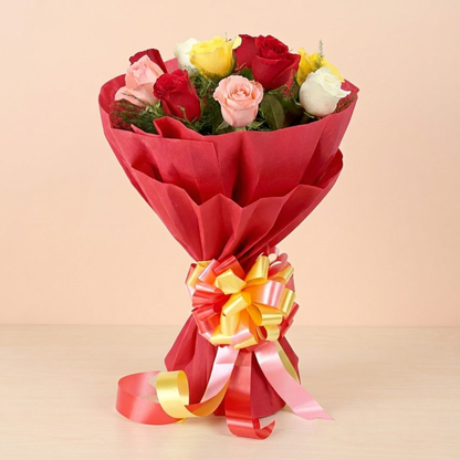 Special 12 Mixed Roses Bouquet