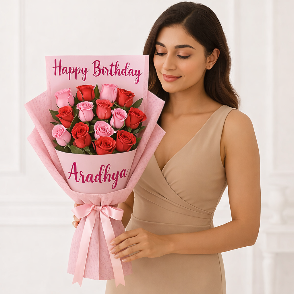 Personalised Grace Mixed Rose Bouquet