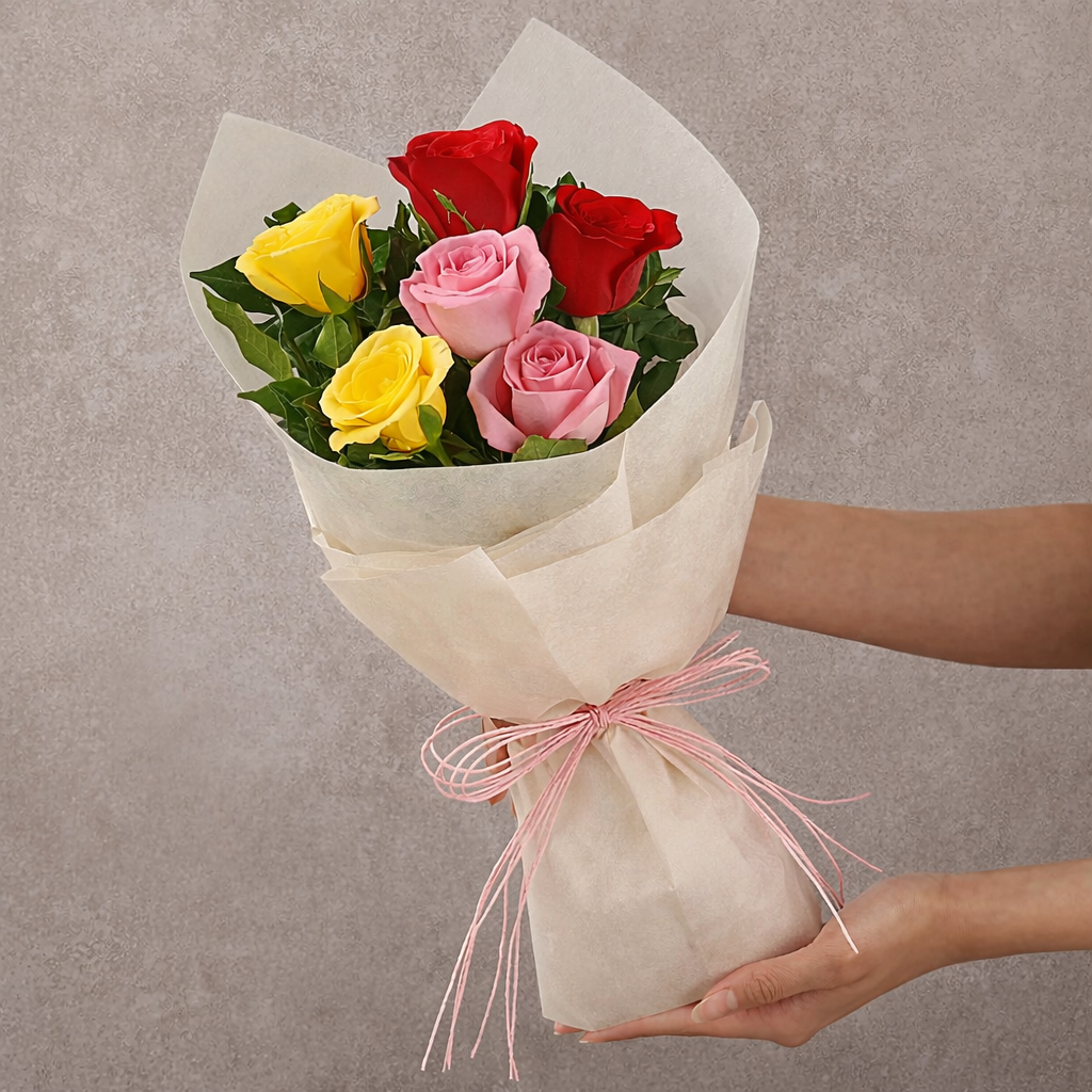 Mixed Love 6 Roses Bunch