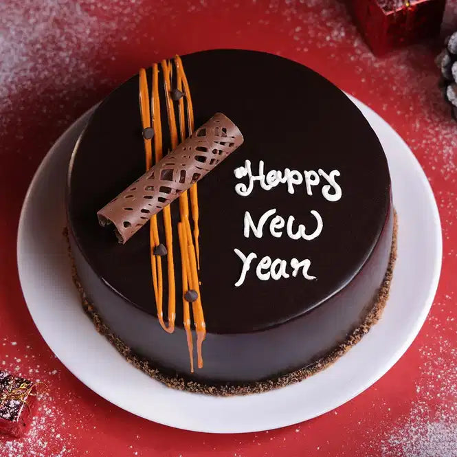 Choco Loaded Glazed New Year Cake