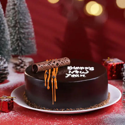 Choco Loaded Glazed New Year Cake