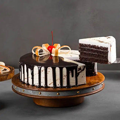 Chocolate Vanilla Half & Half Cake