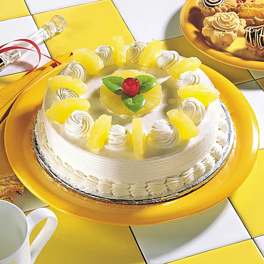 Delicious Pineapple Cream Cake Eggless