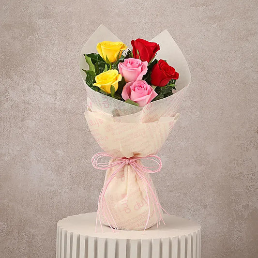 Mixed Love 6 Roses Bunch