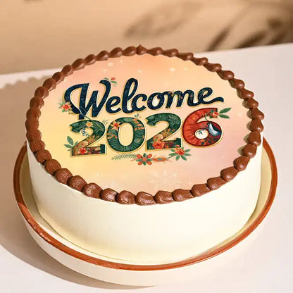 New Year Greetings Cake