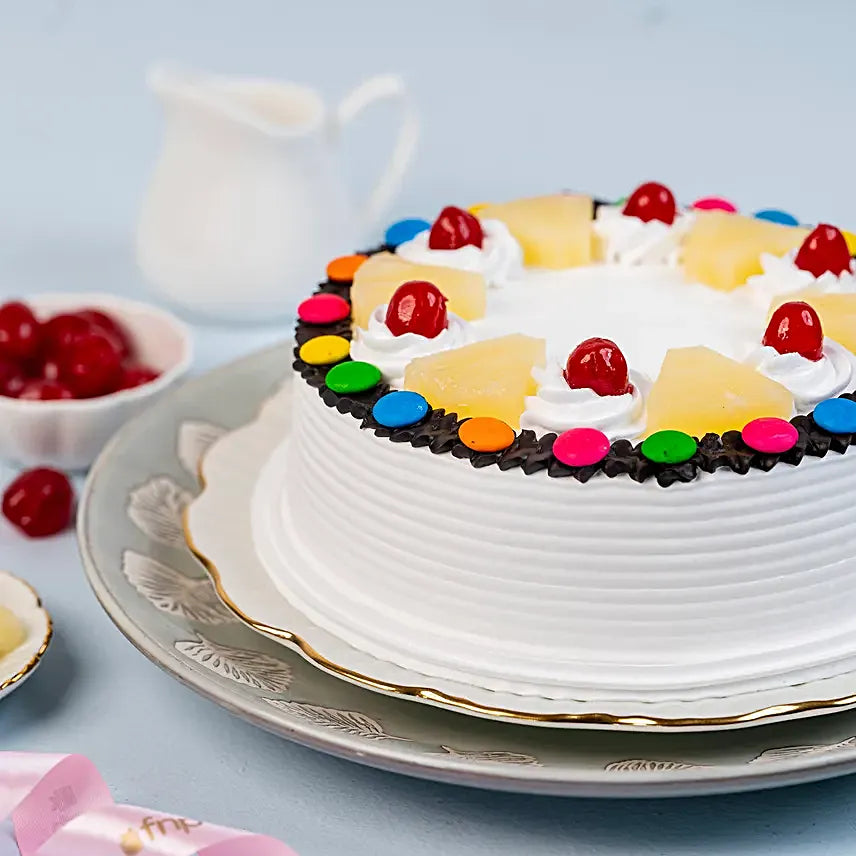 Pineapple Gems Cake Eggless