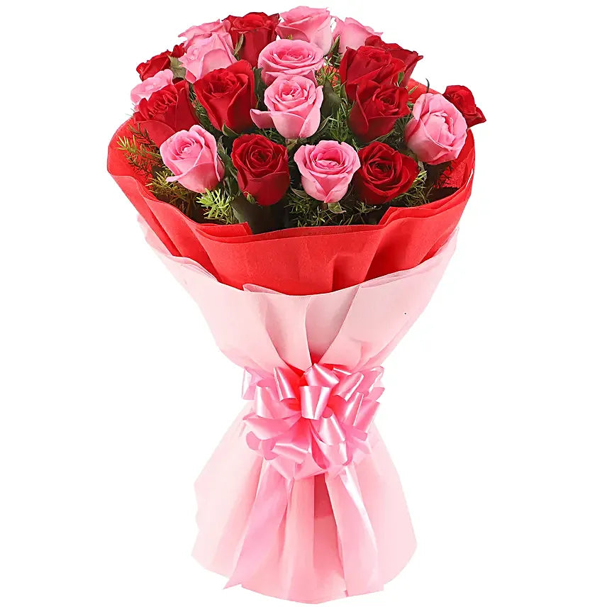 Red And Pink Roses Bouquet