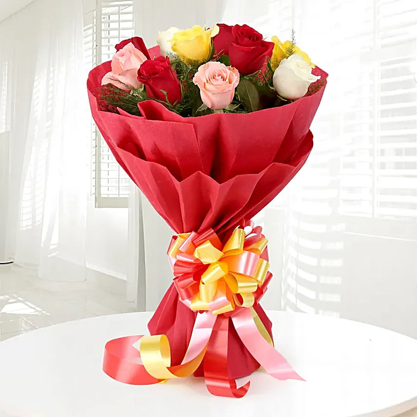 Special 12 Mixed Roses Bouquet