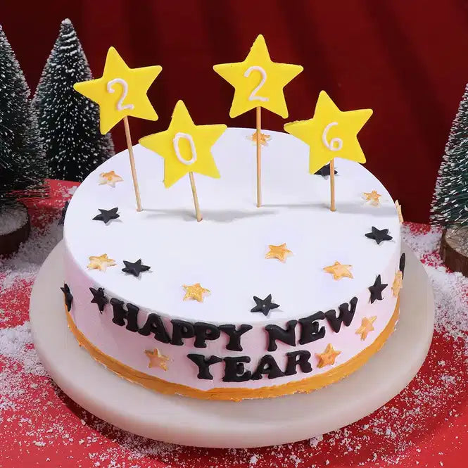 Golden Stars New Year Cake