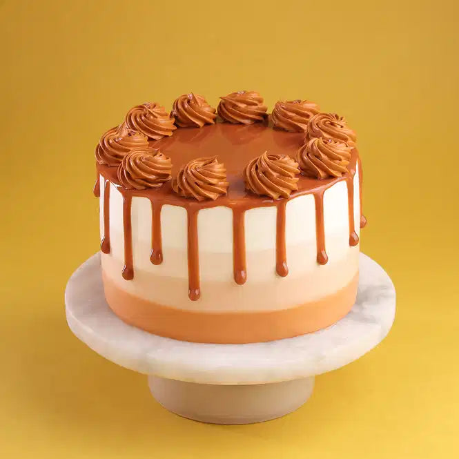 Swirly Butterscotch Drip Cake