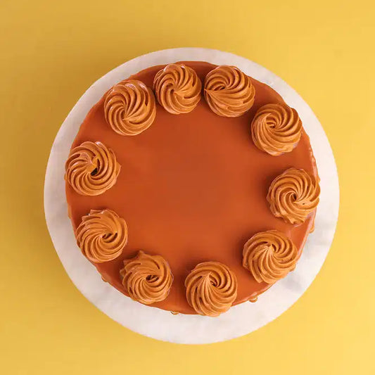 Swirly Butterscotch Drip Cake