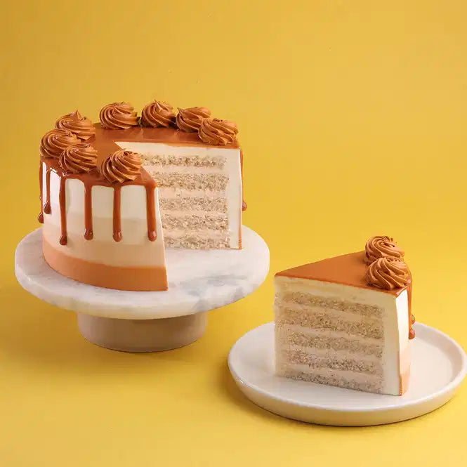 Swirly Butterscotch Drip Cake