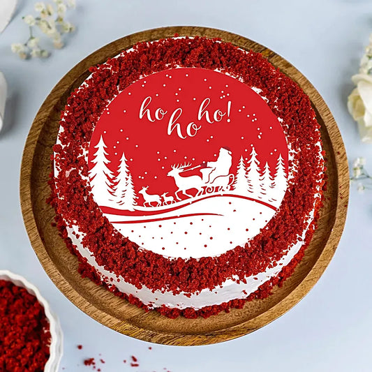 Xmas Ho Ho Holiday Photo Cake