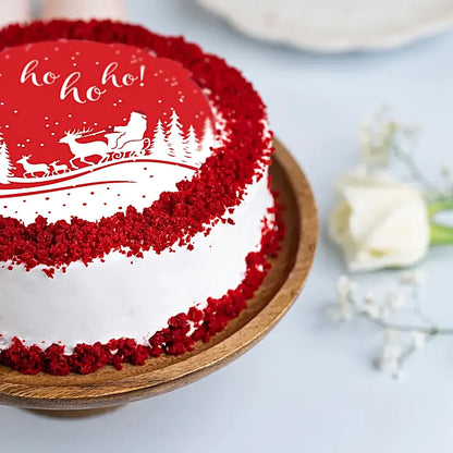 Xmas Ho Ho Holiday Photo Cake